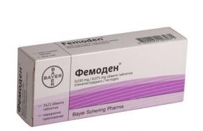 Фемоден: инструкция по применению таблеток Фемоден кровянистые выделения